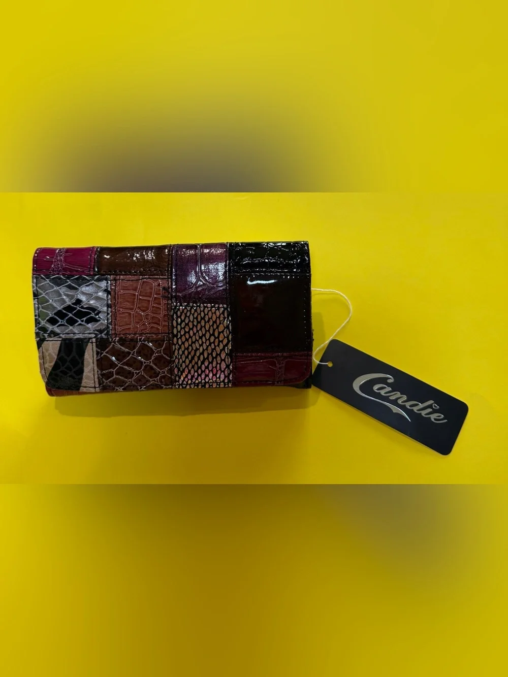 Patchwork Patent Clutch Wallet - Multicolor& accessories